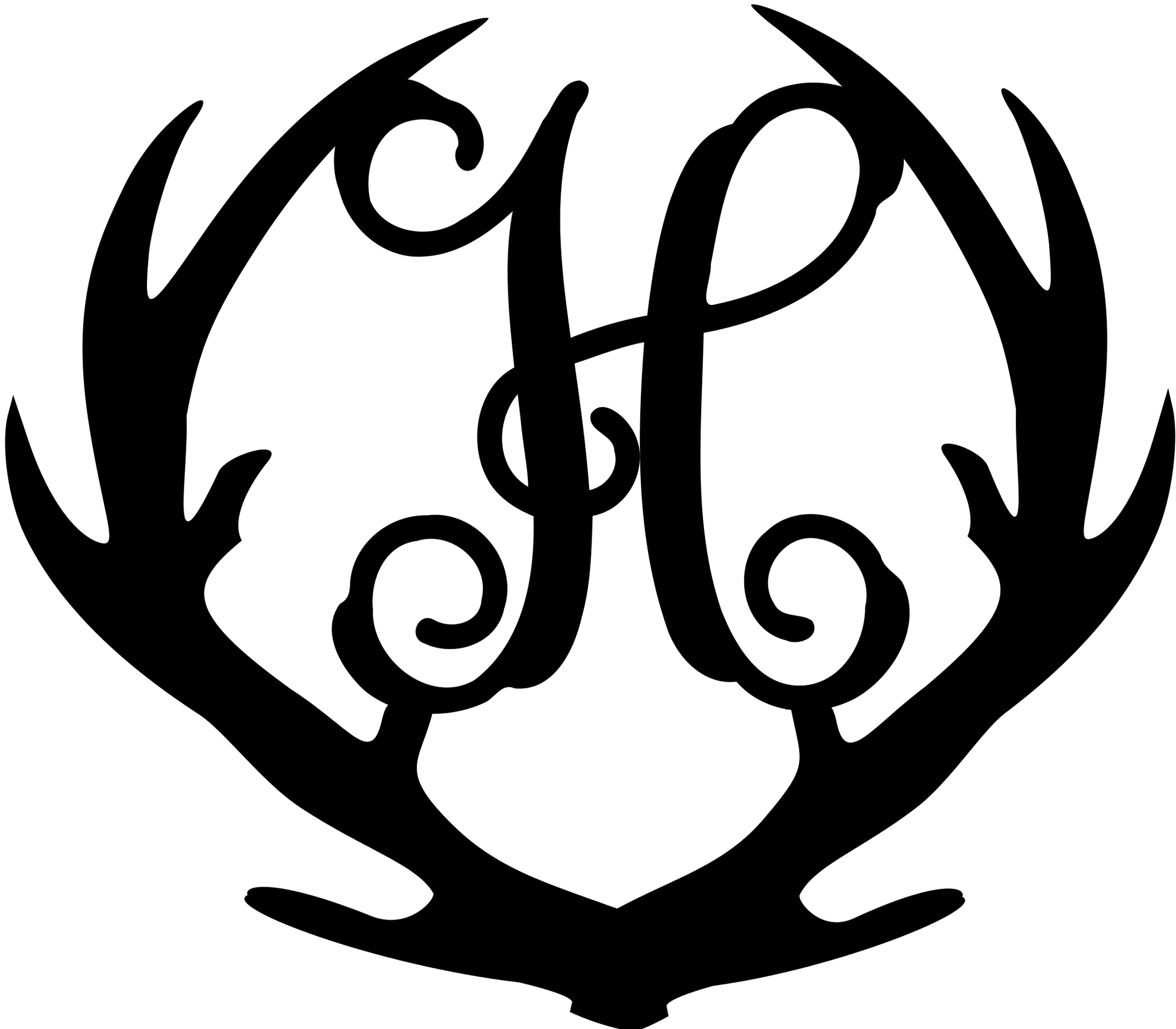 'Deer Antlers with Letter