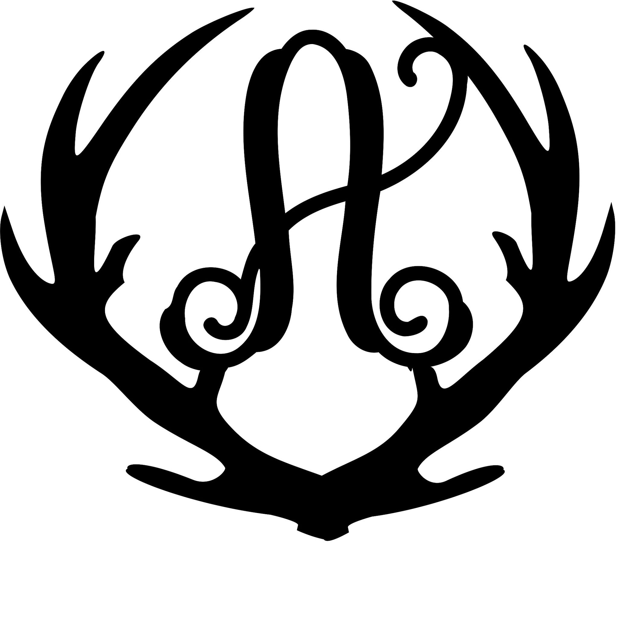 'Deer Antlers with Letter