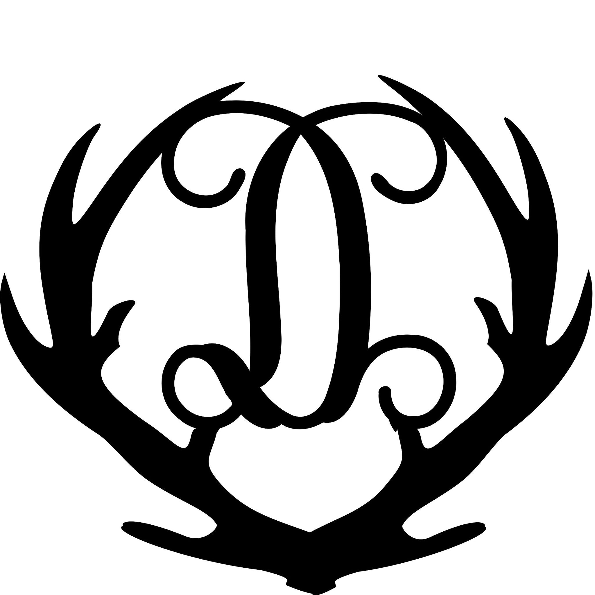 'Deer Antlers with Letter