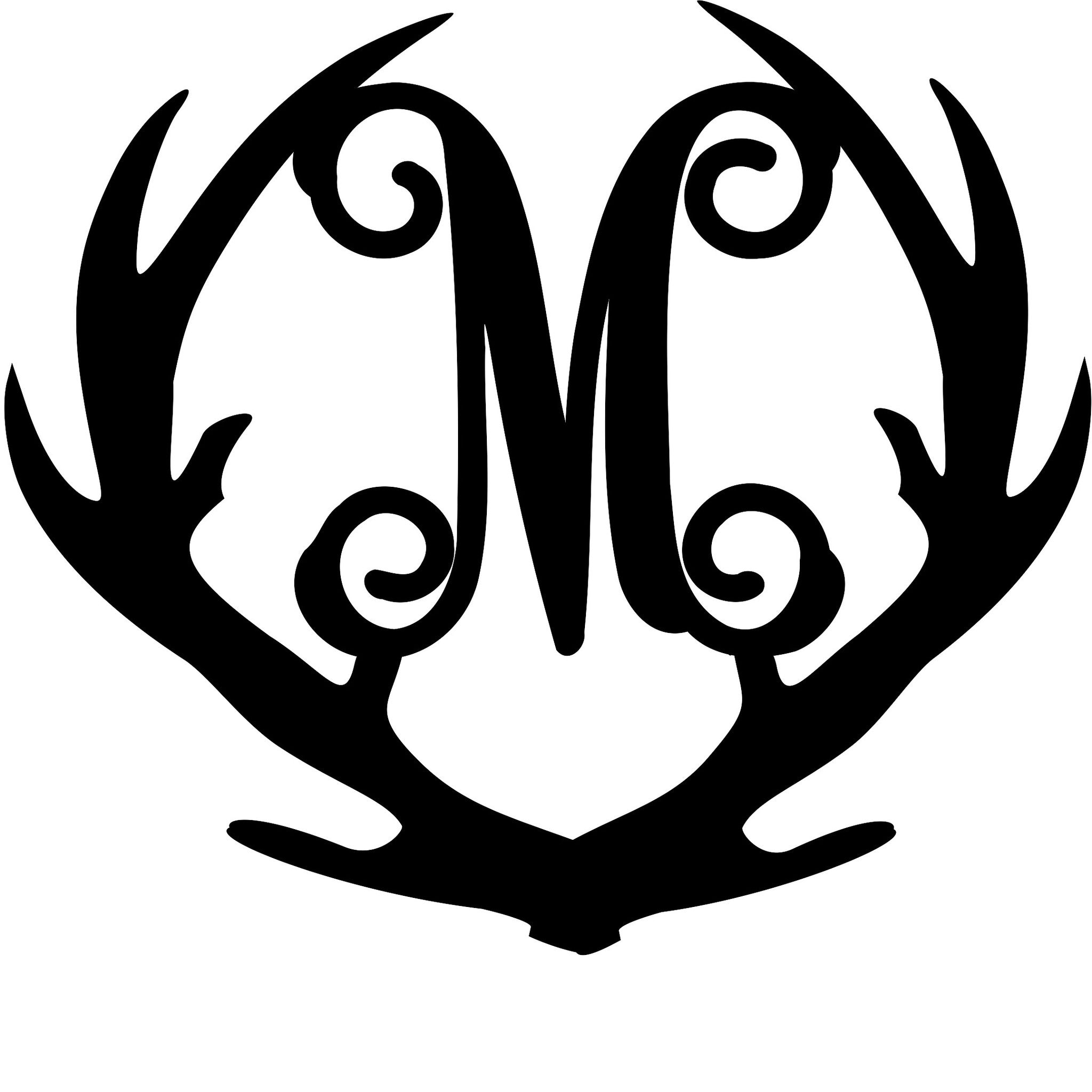 'Deer Antlers with Letter