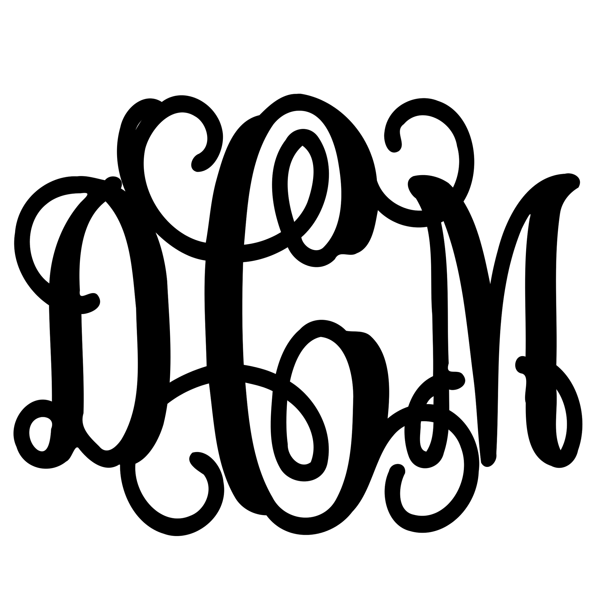 'Metal Three Letter Monogram