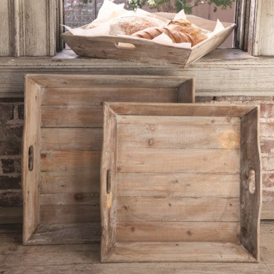 Reclaimed Wood Square Tray