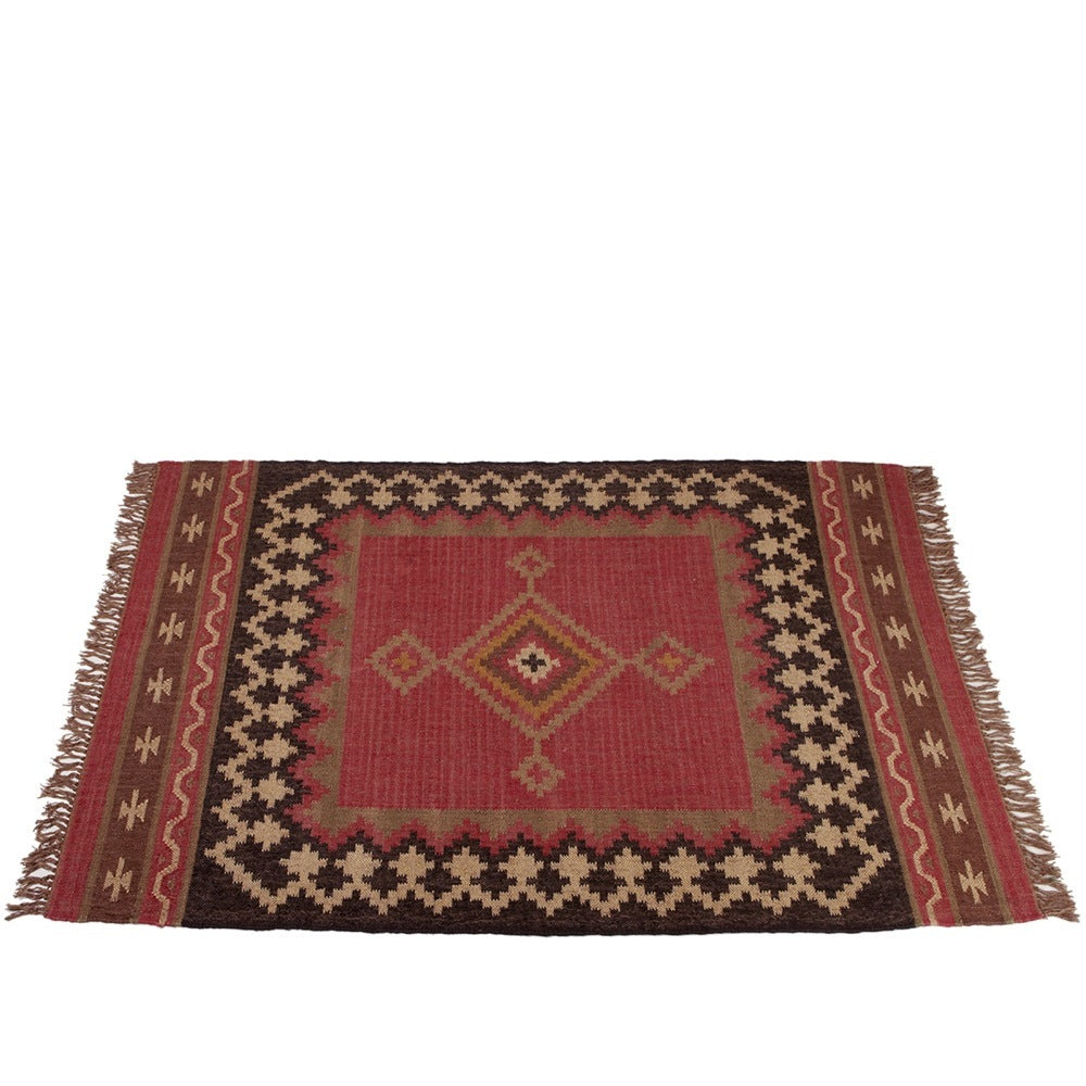 Red Pattern 4'x6' Kilim Rug