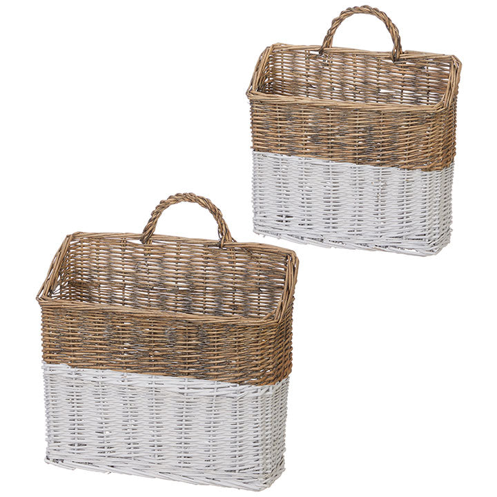 15.75" Two-Tone Wicker Wall Baskets