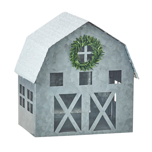 Snowy Galvanized Barn