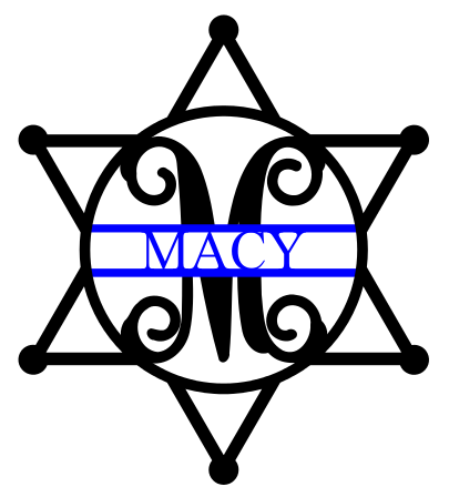 Police Badge 6 point Blue Line