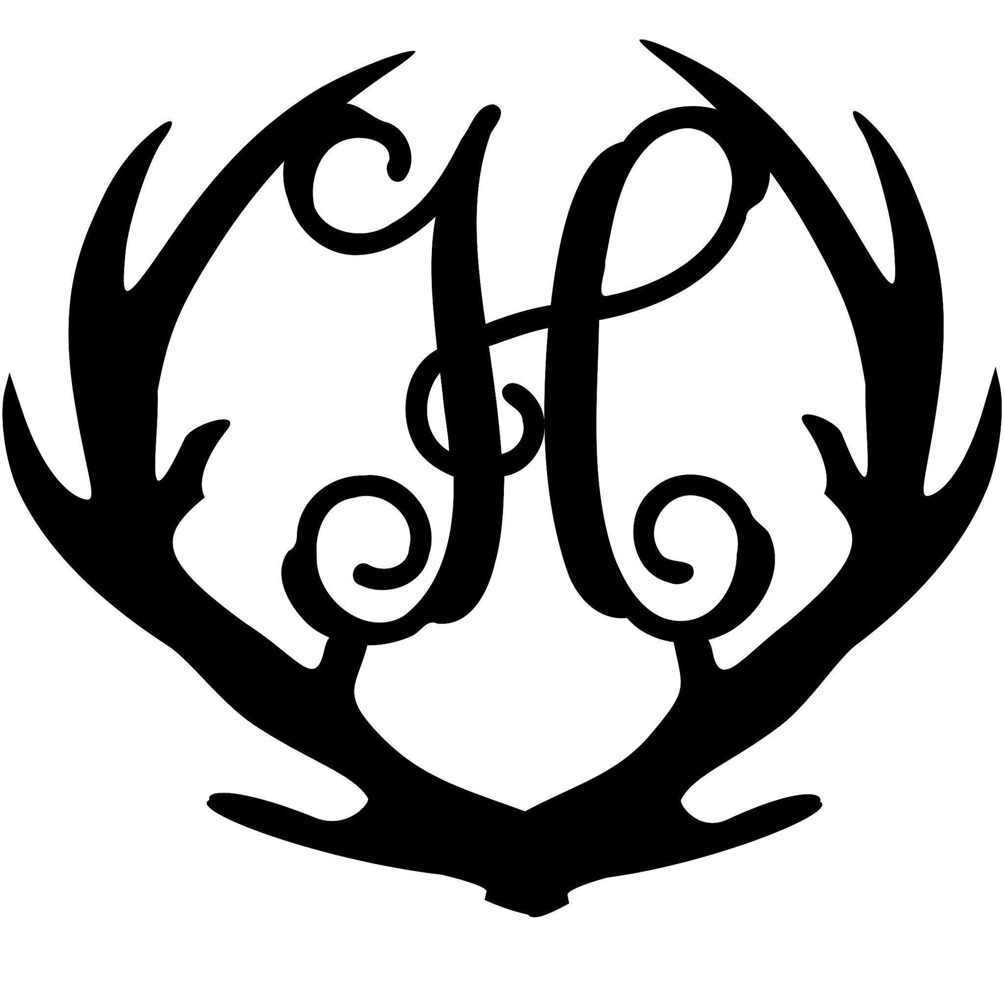 'Deer Antlers with Letter