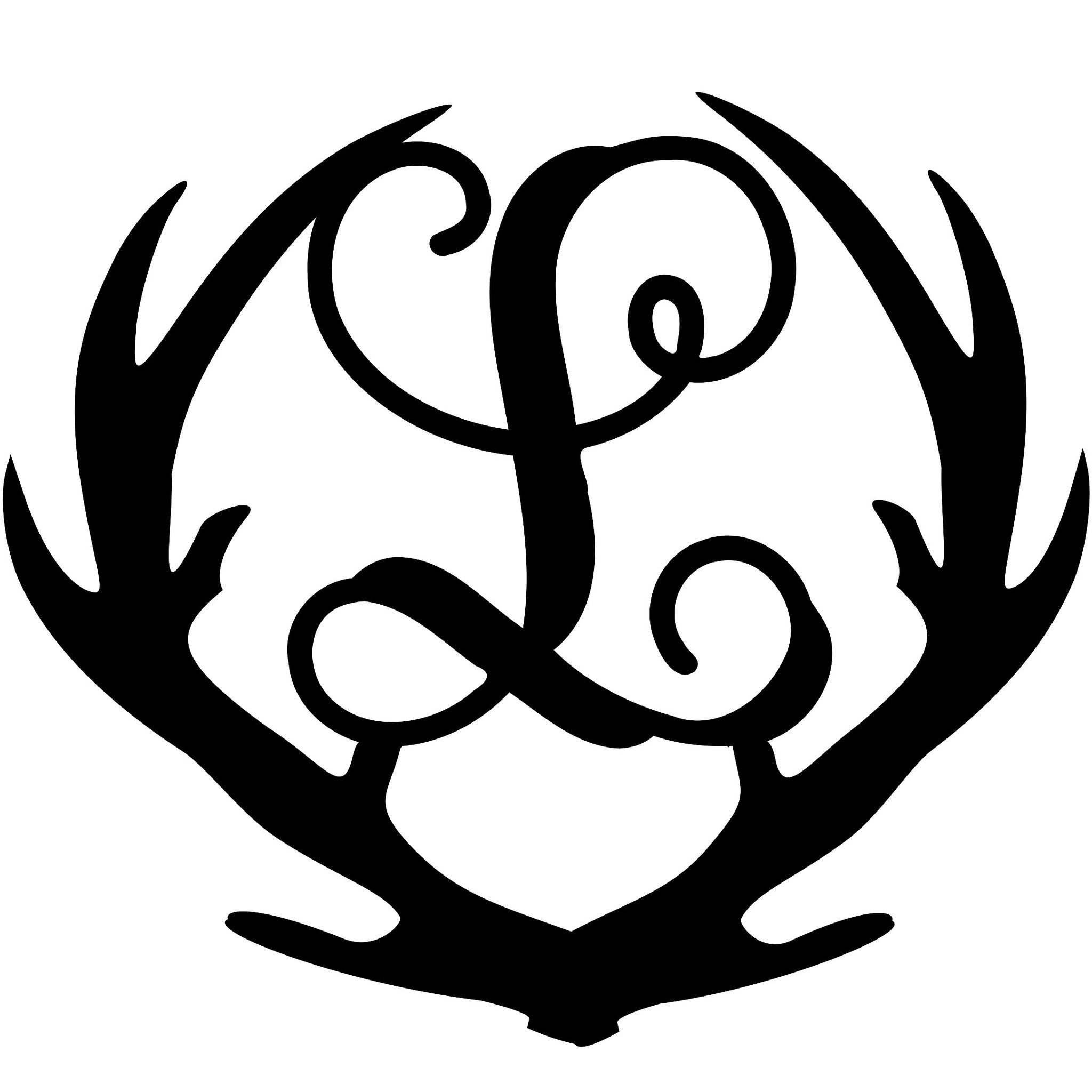 'Deer Antlers with Letter
