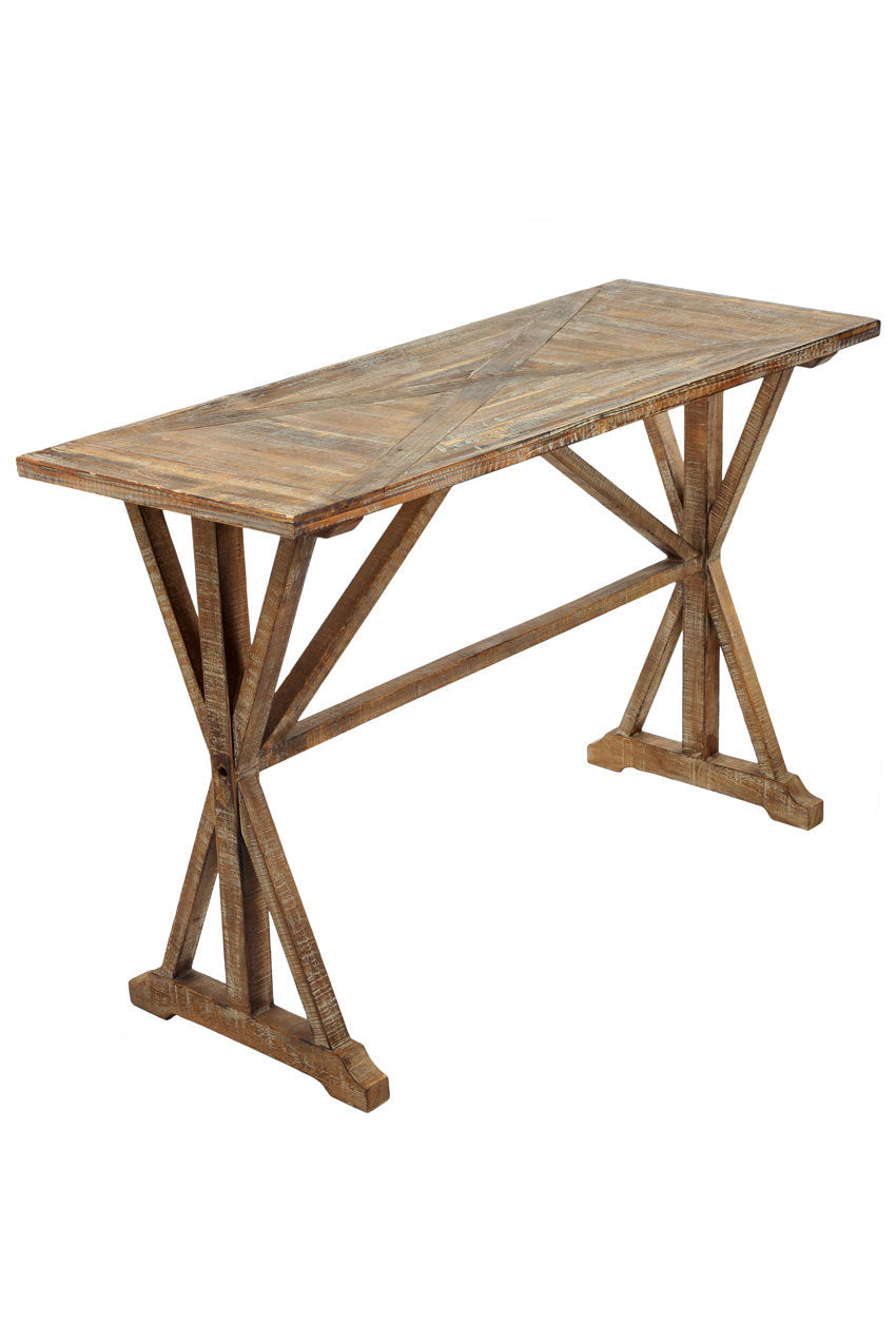 Wooden Burn Finish Console Table - Local Pick up