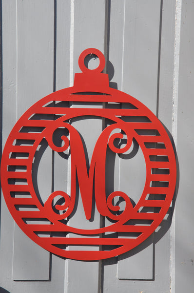 Christmas Ornament Door Hanger with Monogram