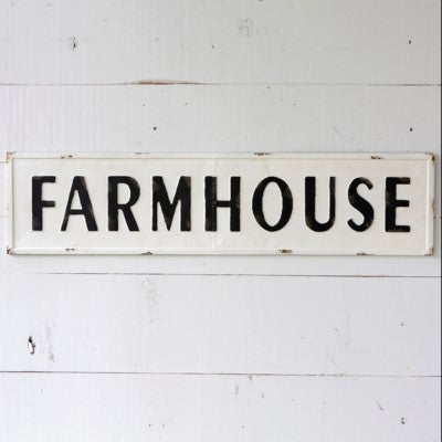 Embossed Metal Farmhouse Sign