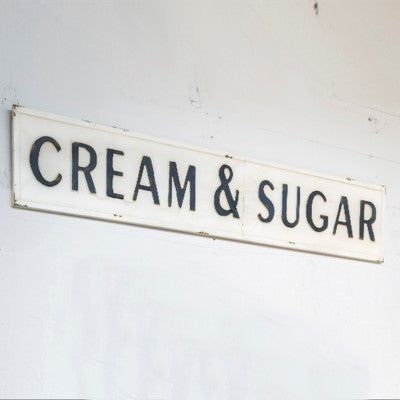 Embossed Metal Cream & Sugar Sign