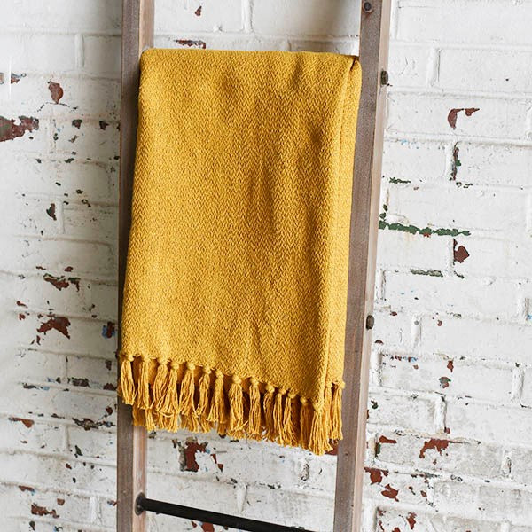 Mustard Cotton Throw