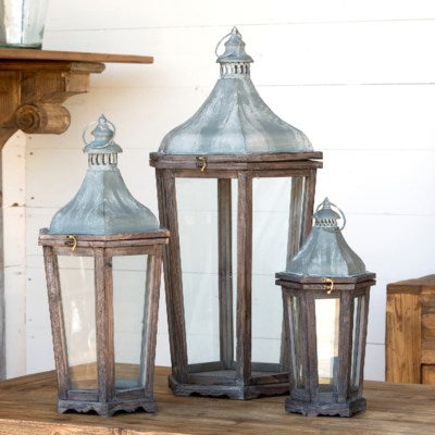 Barn wood & Metal Lantern