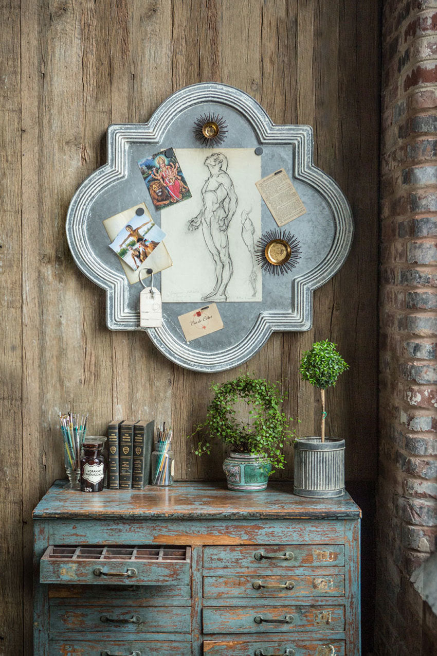 Galvanized Quatrefoil Hanging Memo Board