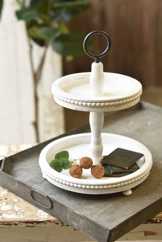 Eliza Two Tier Tray white