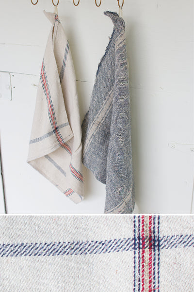 Cotton Utility Towel -Red, Navy & Natrual