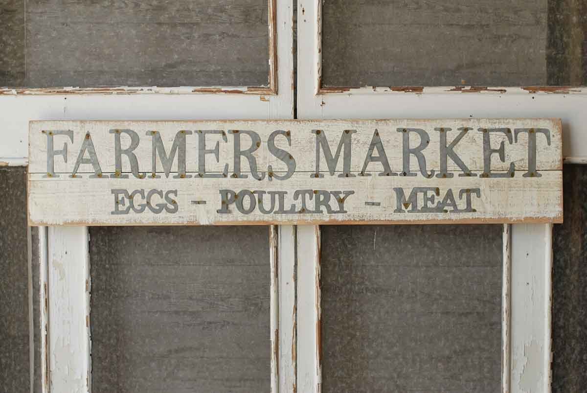 Wood & Metal Farmer's Market Sign