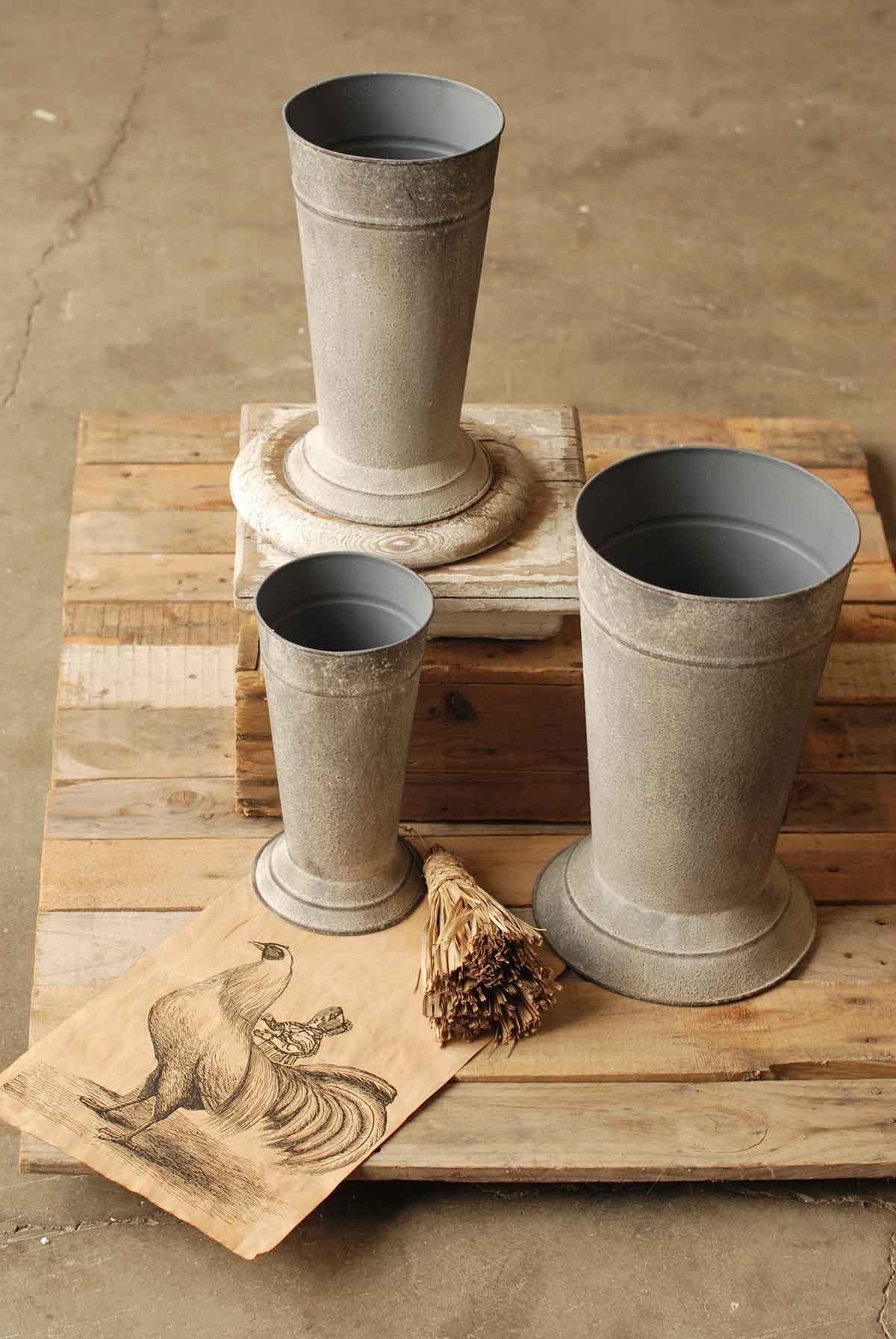 Galvanized Tall Planter