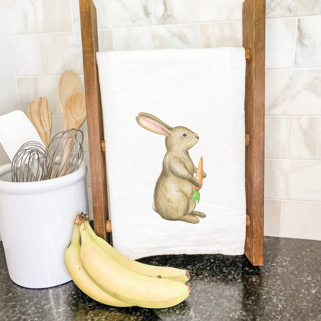 Bunny with Carrot Tea Towel