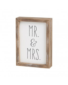 Mr & Mrs Wood Framed Sign
