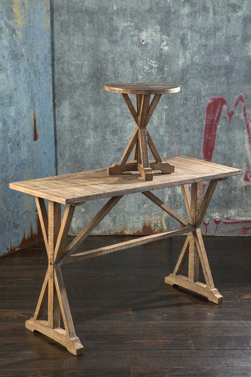 Wooden Burn Finish Console Table - Local Pick up