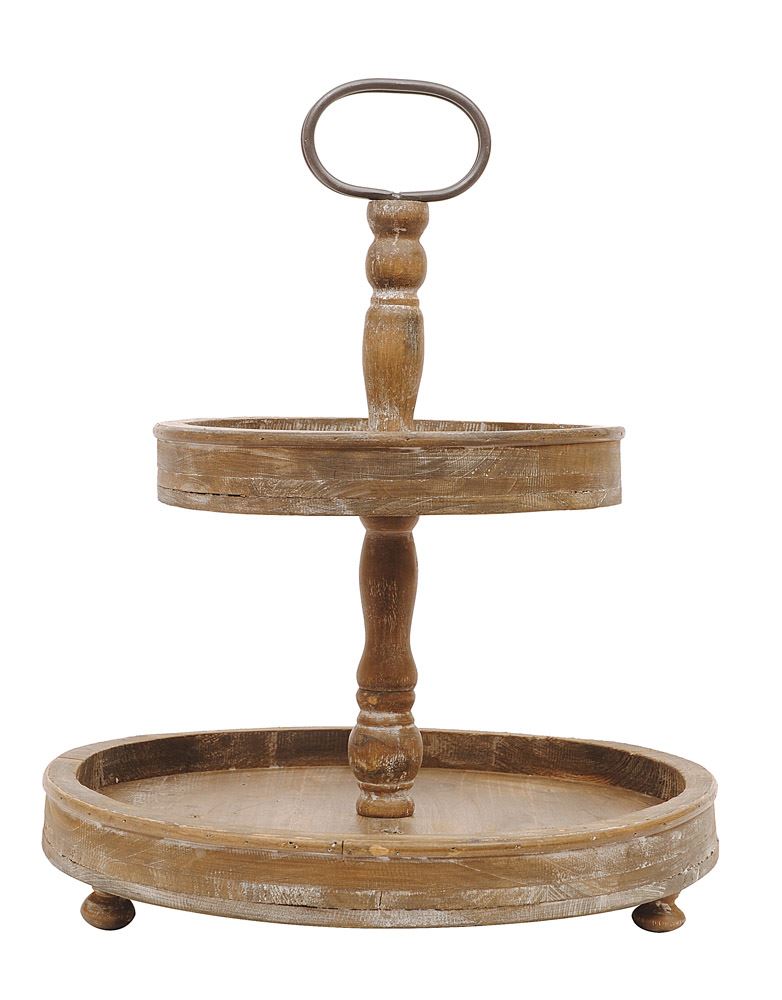 Wooden Two Tiered Stand