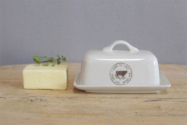 Stoneware Butter Dish - Cow