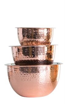Copper Mixing Bowl Set of 3