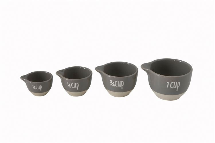 Stoneware Gray Measuring Cups