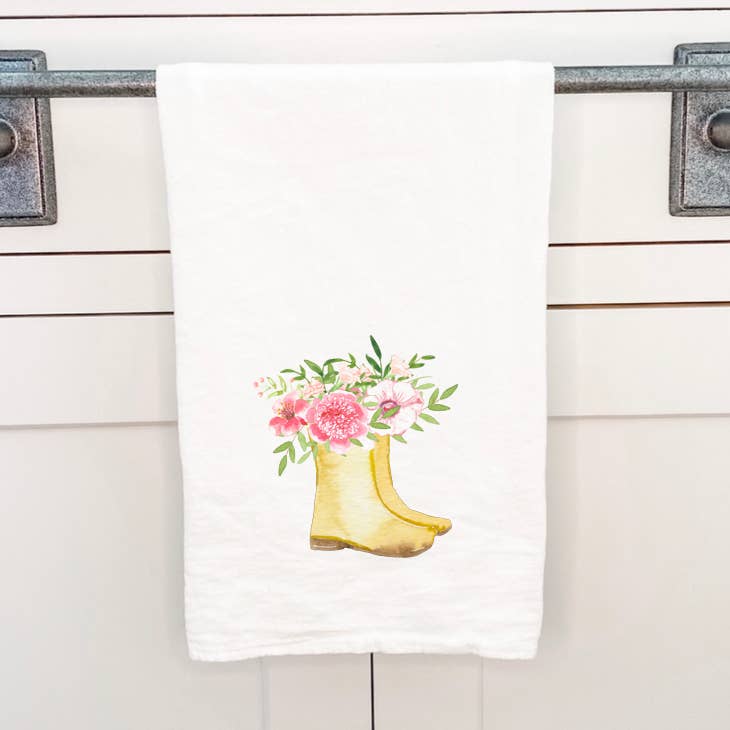Garden Boots Tea Towel