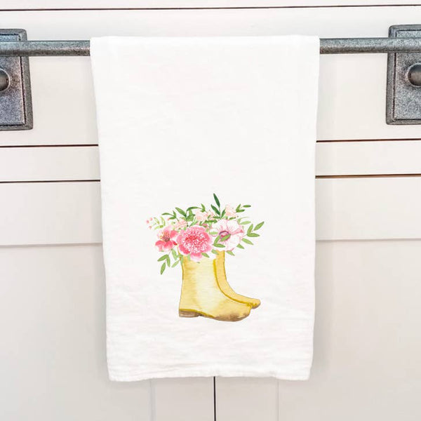 Garden Boots Tea Towel