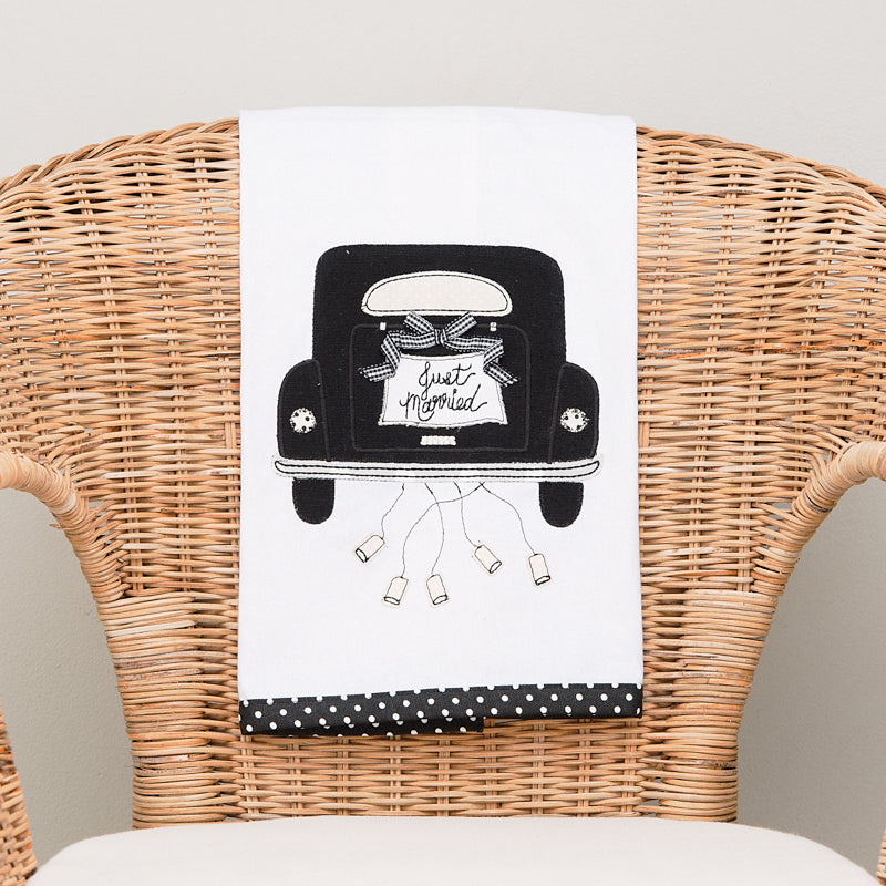 Just Married Car Tea Towel