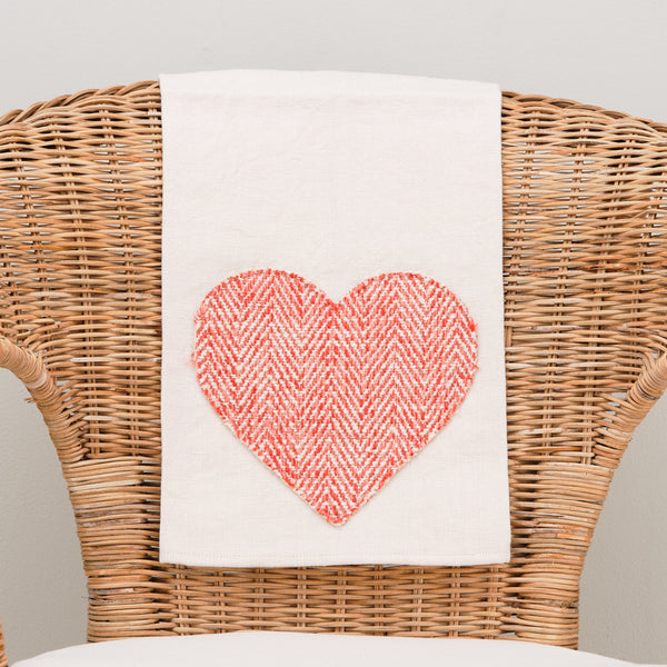 Aplique Heart Tea Towel