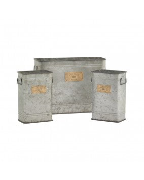 Vintage 825 Metal Badge Rectangular Bin