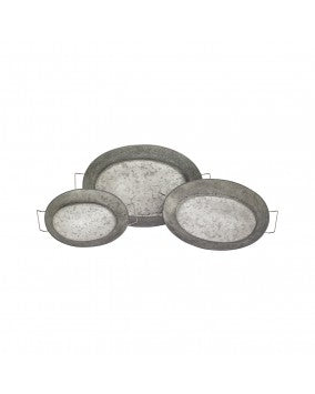 Farmhouse Galvanized Oval Tray